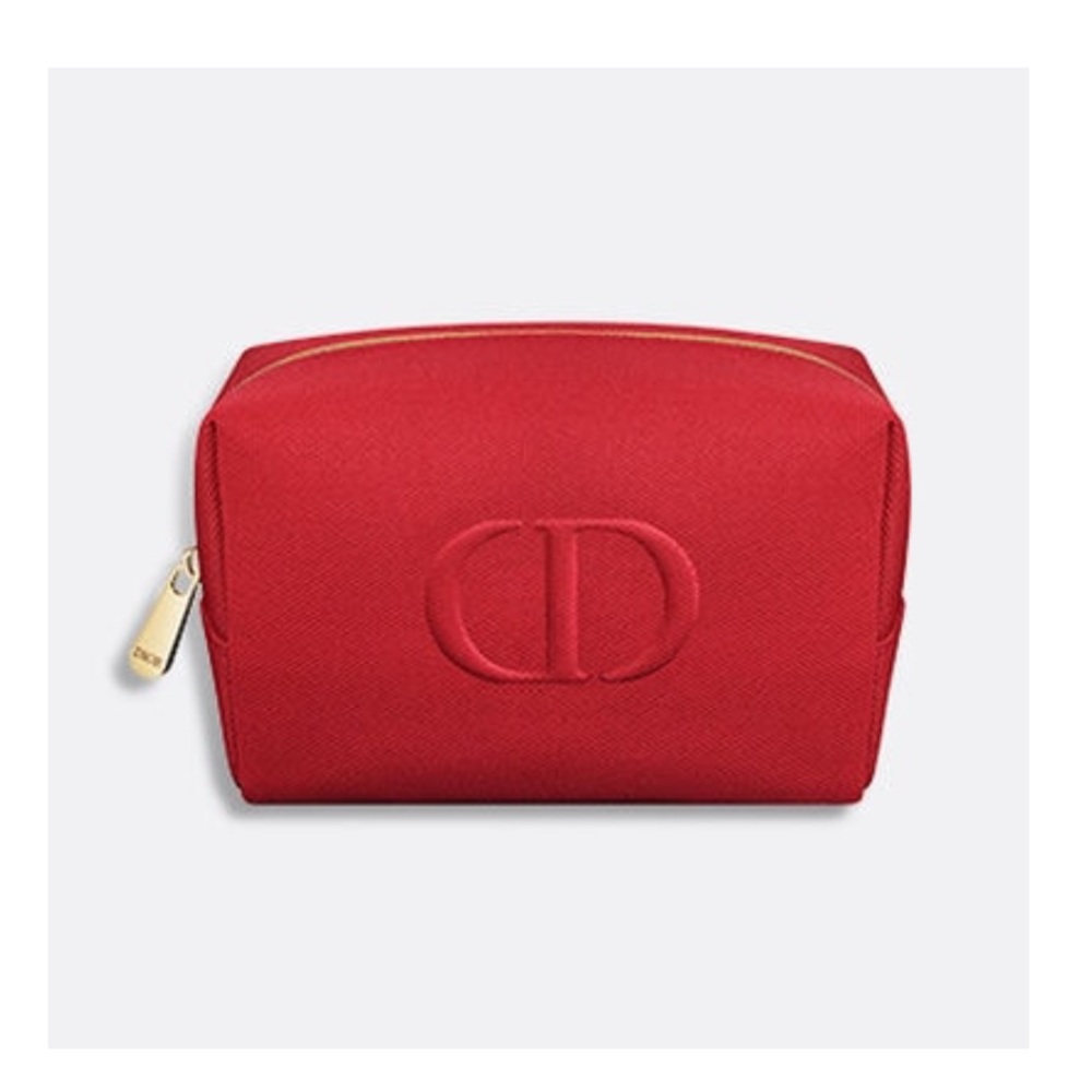 NIB Dior Trousse red rectangular makeup bag pouch